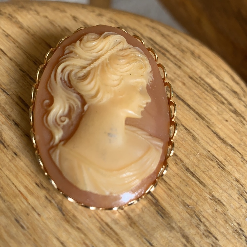 Vintage cameo brooche pin jewelry